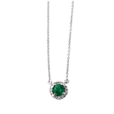 Emerald and diamond pendant