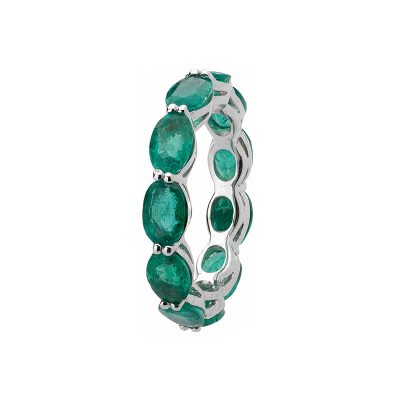 Oval emeralds band ring