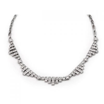 Princess cut diamond necklace