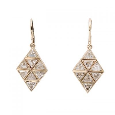 Triangle cut diamond earrings
