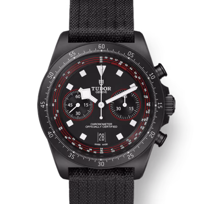 Pelagos FXD Chrono 43mm black carbon composite case Black fabric strap